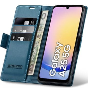 Overboard Futrola za Samsung Galaxy A25 5G, sjajna liči, novčanik s preklopom, plava