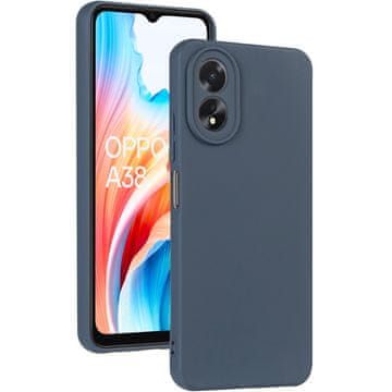 GS Futrola za Oppo A38 / A18, Silikonska Lite, tamnoplava + 9H staklo
