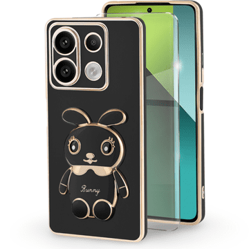 GS Futrola za Xiaomi Redmi Note 13 Pro 5G, Zec, crna + 9H kaljeno staklo