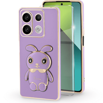 GS Futrola za Xiaomi Redmi Note 13 Pro 5G, Zec, ljubičasta + 9H kaljeno staklo