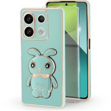 GS Futrola za Xiaomi Redmi Note 13 Pro 5G, Zec, zelena + 9H kaljeno staklo