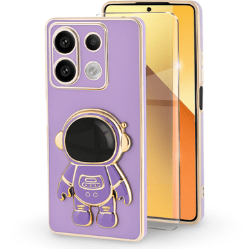 GS Futrola za Xiaomi Redmi Note 13 5G, Astronaut, ljubičasta + 9H kaljeno staklo