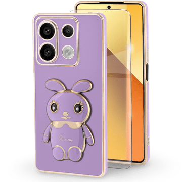 GS Futrola za Xiaomi Redmi Note 13 5G, Zec, ljubičasta + 9H kaljeno staklo