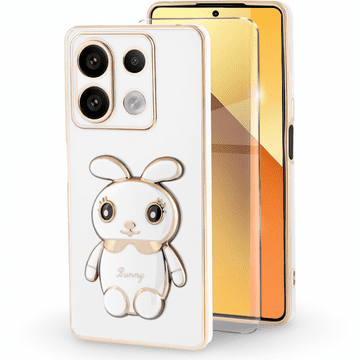 GS Futrola za Xiaomi Redmi Note 13 5G, Zec, bijela + 9H kaljeno staklo