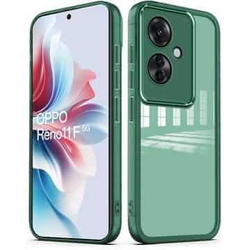 GS Silikonska maskica za Oppo Reno 11F 5G, sa zaštitom za kameru, prozirna/zelena