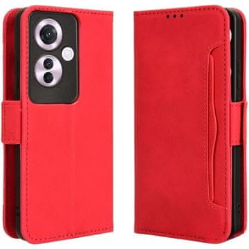 GS Preklopna futrola za Oppo Reno 11F 5G, utor za karticu, crvena