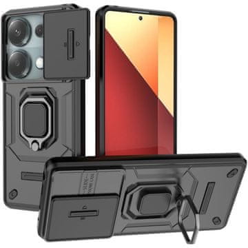 GS Futrola za Xiaomi Redmi Note 13 Pro 4G / Poco M6 Pro 4G, stalak s objektivom kamere, crna