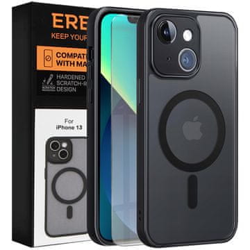 Overboard Futrola za iPhone 13, za MagSafe, mat futrola, crna + zaštitna folija za ekran