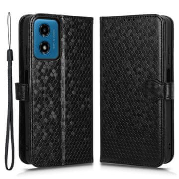 GS Preklopna futrola za Motorola Moto G24 / G24 Power / G04, novčanik u obliku romboidnog uzorka, crna