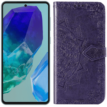 GS Preklopna maska za Samsung Galaxy M55 5G, Mandala, ljubičasta