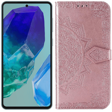 GS Preklopna maskica za Samsung Galaxy M55 5G, Mandala, roza