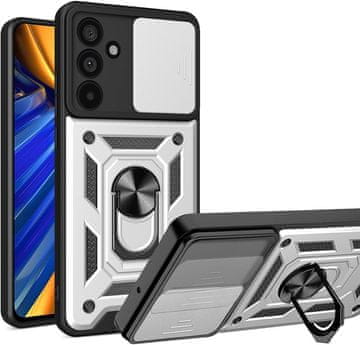 GS Oklopna futrola za Samsung Galaxy M55 5G, CamShield Slide, srebrna
