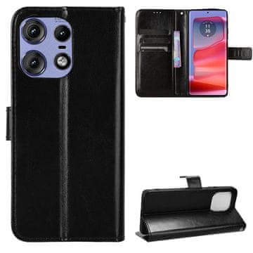 GS Motorola Edge 50 Pro Crazy Horse futrola-novčanik s preklopom, crna