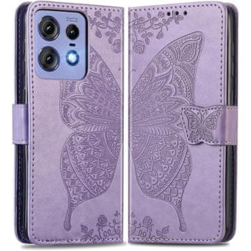 GS Preklopna futrola za Motorola Edge 50 Pro, leptir, ljubičasta