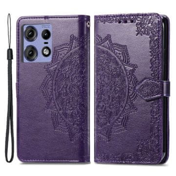 GS Motorola Edge 50 Pro preklopna maskica, Mandala, ljubičasta
