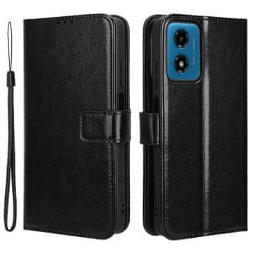 GS Preklopna futrola za Motorola Moto G24 / G24 Power / G04, novčanik Crazy Horse, crna