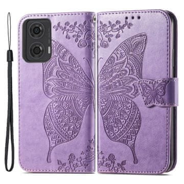 GS Preklopna futrola za Motorola Moto G24 / G24 Power / G04, leptir, ljubičasta