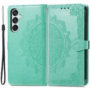 GS Preklopna maskica za Samsung Galaxy M15 5G, Mandala, zelena