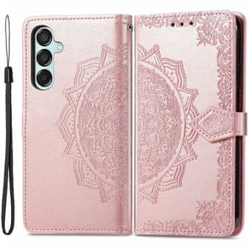GS Preklopna maskica za Samsung Galaxy M15 5G, Mandala, roza