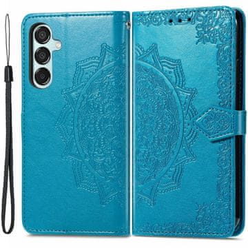 GS Preklopna maskica za Samsung Galaxy M15 5G, Mandala, plava