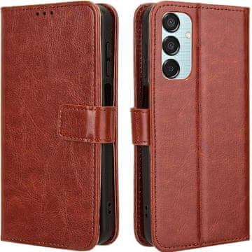 GS Preklopna futrola za Samsung Galaxy M15 5G, novčanik Crazy Horse, smeđa