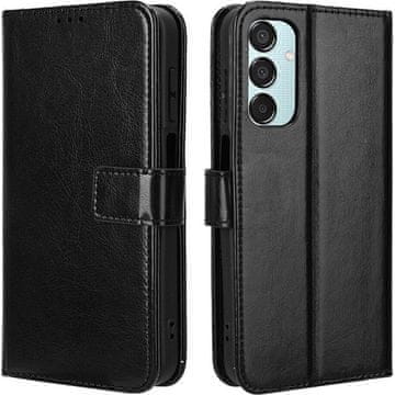 GS Preklopna futrola za Samsung Galaxy M15 5G, novčanik Crazy Horse, crna