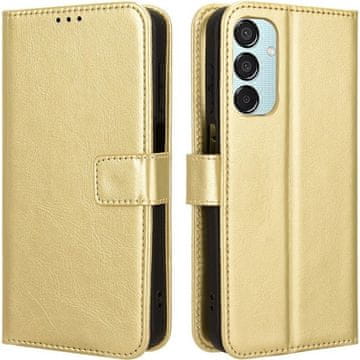 GS Preklopna futrola za Samsung Galaxy M15 5G, novčanik Crazy Horse, zlatna