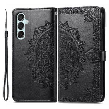 GS Preklopna maskica za Samsung Galaxy M15 5G, Mandala, crna