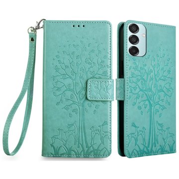 GS Preklopna maskica za Samsung Galaxy M15 5G, boja drveta, zelena