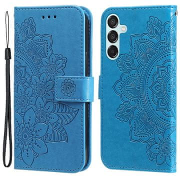 GS Preklopna maskica za Samsung Galaxy M15 5G, Mandala, plava