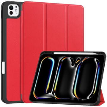 GS Futrola za iPad Pro 11" M5 2025 / M4 2024 (6./5. gen.), Smartcase s držačem za olovku, crvena