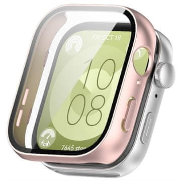 GS 2u1 futrola + kaljeno staklo za Huawei Watch Fit 3, ružičasto zlatna