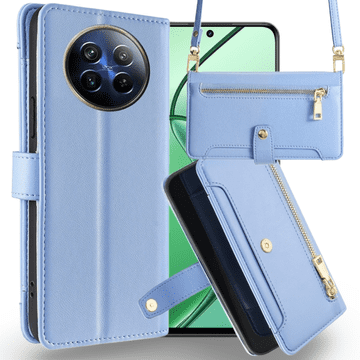 GS Realme 12 preklopna futrola, novčanik s patentnim zatvaračem, plava