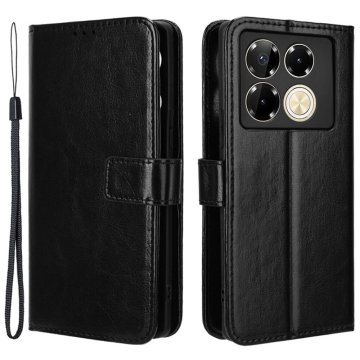 GS Crazy Horse novčanik s preklopnom futrolom za Infinix Note 40 Pro, crna