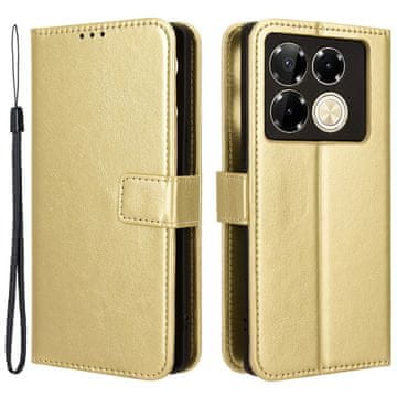 GS Crazy Horse novčanik s preklopnom futrolom za Infinix Note 40 Pro Plus, zlatna