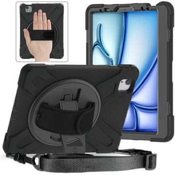 GS Futrola za iPad Air 11" M4 2026 / M3 2025 / M2 2024, oklopljena, rotacija od 360°, crna