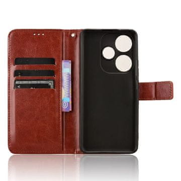 GS Preklopna futrola za Xiaomi Poco F6, novčanik Crazy Horse, smeđa