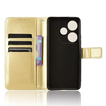 GS Preklopna futrola za Xiaomi Poco F6, novčanik Crazy Horse, zlatna