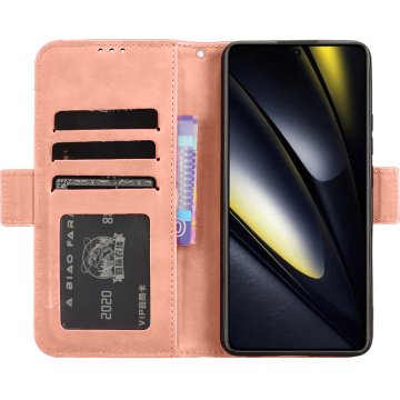 GS Preklopna futrola za Xiaomi Poco F6, utor za karticu, roza