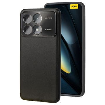 GS Kožna futrola za Xiaomi Poco F6 Pro, hibridna koža, crna