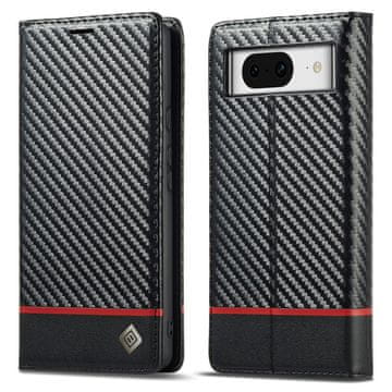LC.IMEEKE Preklopna futrola za Google Pixel 8A, karbonska , crna