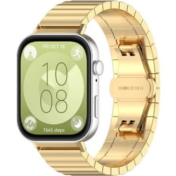 GS Čelična narukvica za Huawei Watch Fit 4 / 4 Pro / 3, zlatna