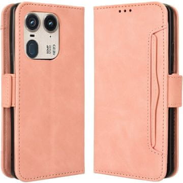 GS Preklopna futrola za Motorola Edge 50 Ultra, utor za karticu, ružičasta