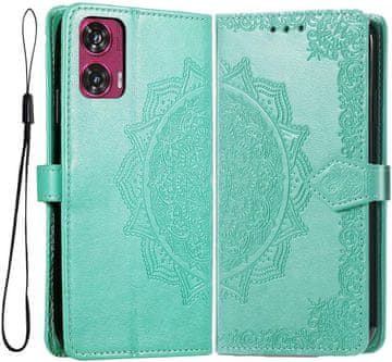 GS Preklopna maskica za Motorola Edge 50 Fusion 5G, Mandala, zelena
