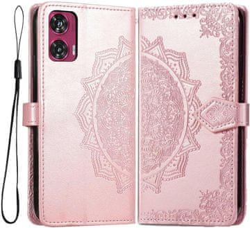 GS Preklopna maskica za Motorola Edge 50 Fusion 5G, Mandala, roza