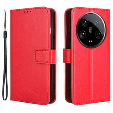 GS Preklopna futrola za Xiaomi 14 Ultra, Crazy Horse novčanik, crvena