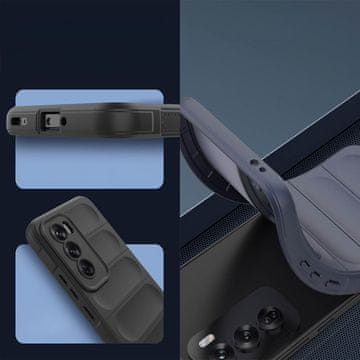 GS Otporna maska za igranje + 3D kaljeno staklo za Oppo Reno 12 Pro, crna/crni okvir