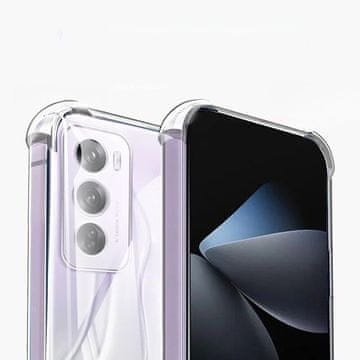 Overboard Otporna maskica + 3D kaljeno staklo za Oppo Reno 12 Pro, prozirni/crni okvir