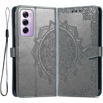 GS Preklopna futrola za Oppo Reno 12 Pro, Mandala, siva