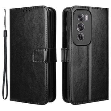GS Preklopna futrola za Oppo Reno 12, novčanik Crazy Horse, crna